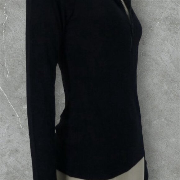 Naked Wardrobe Compression Long Sleeve Half Zip Neck Top Sz Small Womens Black - Picture 11 of 14